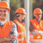 Construction crew working together.
