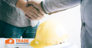 Interviewer and candidate shaking hands.