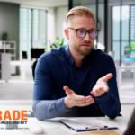 Interviewer and candidate during skilled trades hiring process.